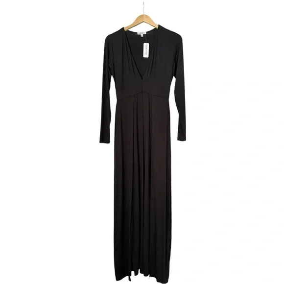 Bump Biddy Narine NEW Plunge Maxi Maternity Dress Sexy High Slits Black Size M - Picture 13 of 16